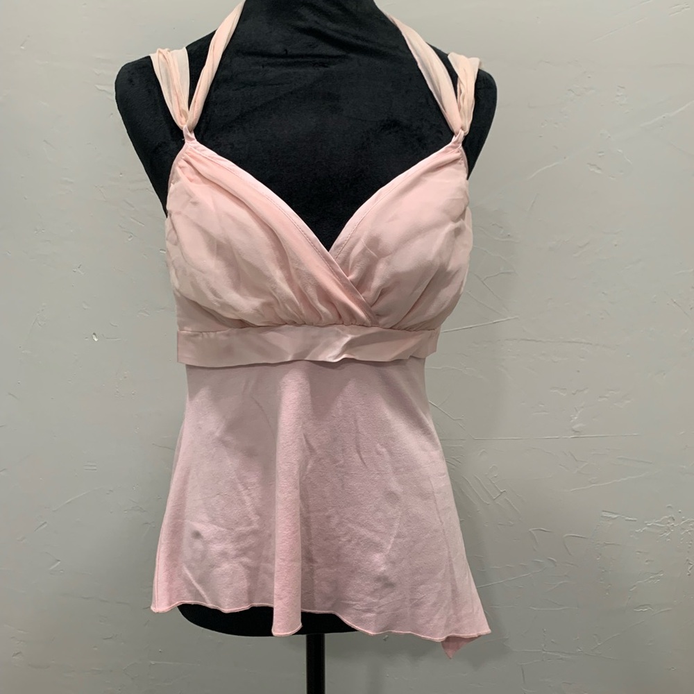 Arden B. Light Pink Halter Babydoll Top